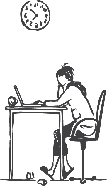 A small business owner sits discouraged at her desk.